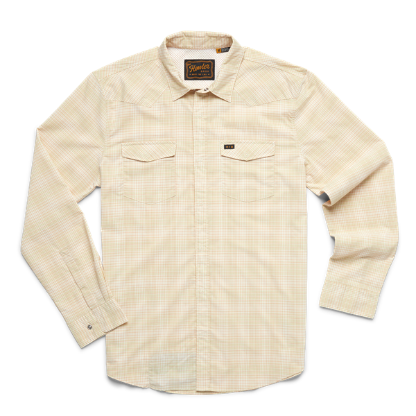 H Bar B Tech Long Sleeve- Eason Plaid- Pistachio